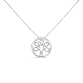 .925 Sterling Silver 1/10 Cttw Diamond Tree of Life Pendant Necklace (I-J Color, I3 Clarity)-0