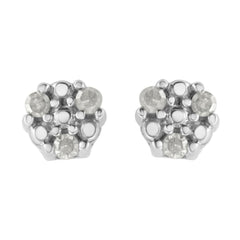 .925 Sterling Silver 1/10 cttw Prong Set Round-Cut Trio Diamond Stud Earrings (I-J Color, I3 Clarity)-0