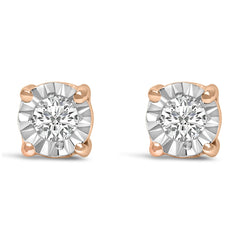.925 Sterling Silver 1/10 Cttw Round Brilliant-Cut Lab Grown Diamond Miracle-Set Stud Earrings (F-G Color, VS1-VS2 Clarity)-0