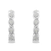 .925 Sterling Silver 1/10 Cttw Miracle-Set Diamond Infinity Swirl Hoop Earrings (I-J Color, I3 Clarity)-0