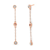 10K Rose Gold Plated .925 Sterling Silver 1/15 Cttw Diamond Dangle Earring (I-J Color, I3-Promo Clarity)-0