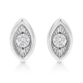 .925 Sterling Silver 1/10 Cttw Miracle-Set Diamond Stud Earrings (I-J Color, I2-I3 Clarity) - Choice of Shapes-0