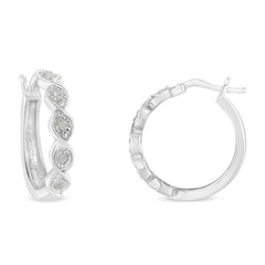 .925 Sterling Silver 1/10 Cttw Miracle-Set Diamond Infinity Swirl Hoop Earrings (I-J Color, I3 Clarity)-1