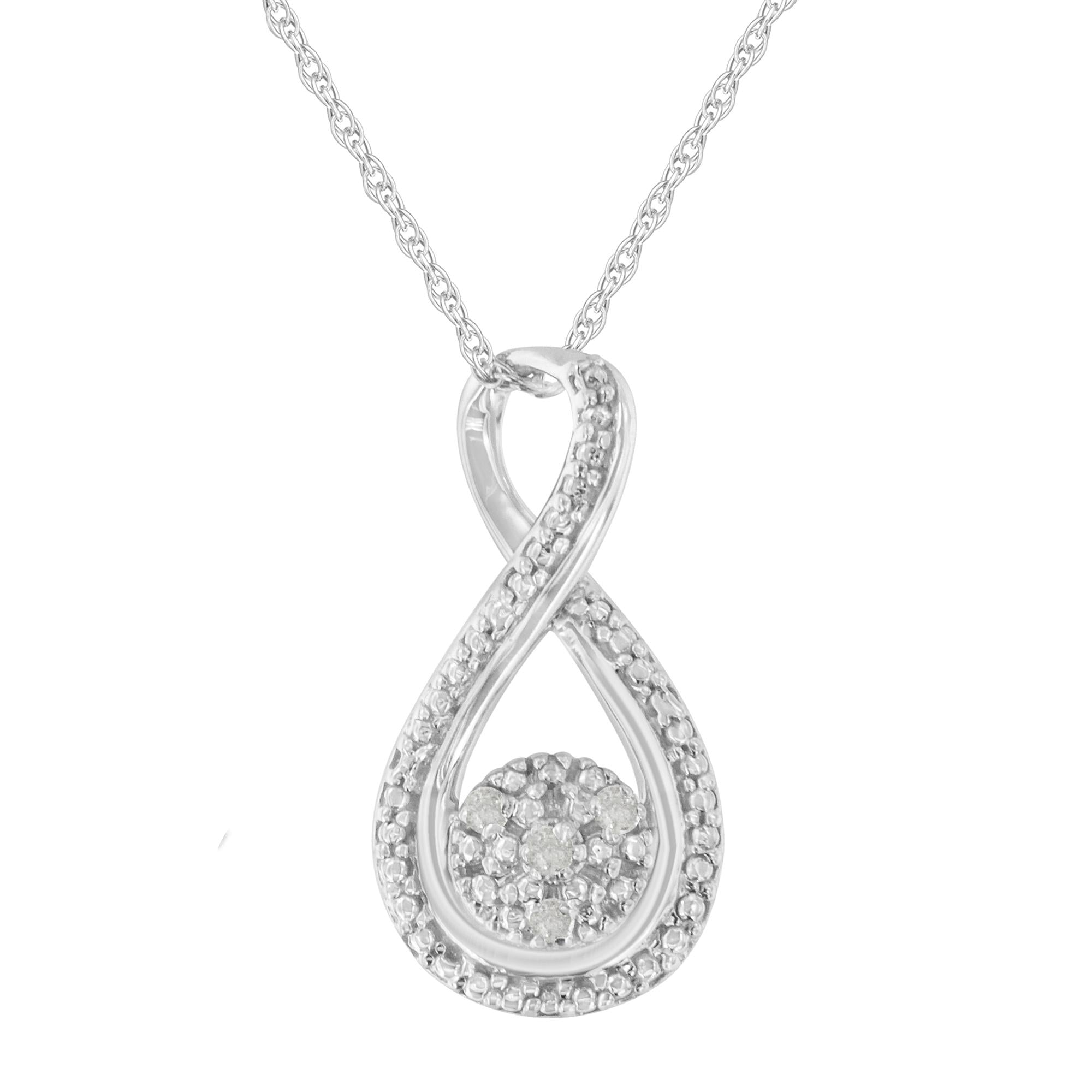 .925 Sterling Silver Diamond Accent Infinity 18" Pendant Necklace (I-J color, I2-I3 clarity)-0