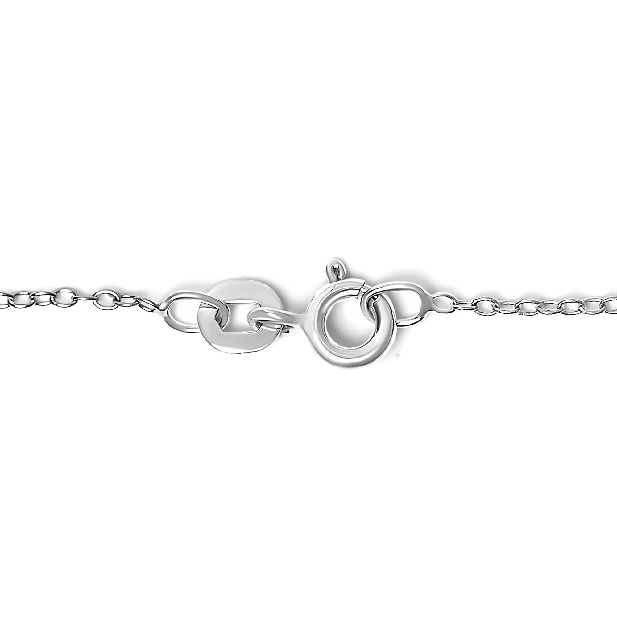 .925 Sterling Silver Diamond Accent MOM Charm Bracelet (J-K Color, I2-I3 Clarity) - 7" Inches-1
