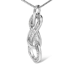 925 Sterling Silver Diamond Accent Interlocking Infinity Pendant Necklace (H-I Color, I2-I3 Clarity) - 18" Inches-2