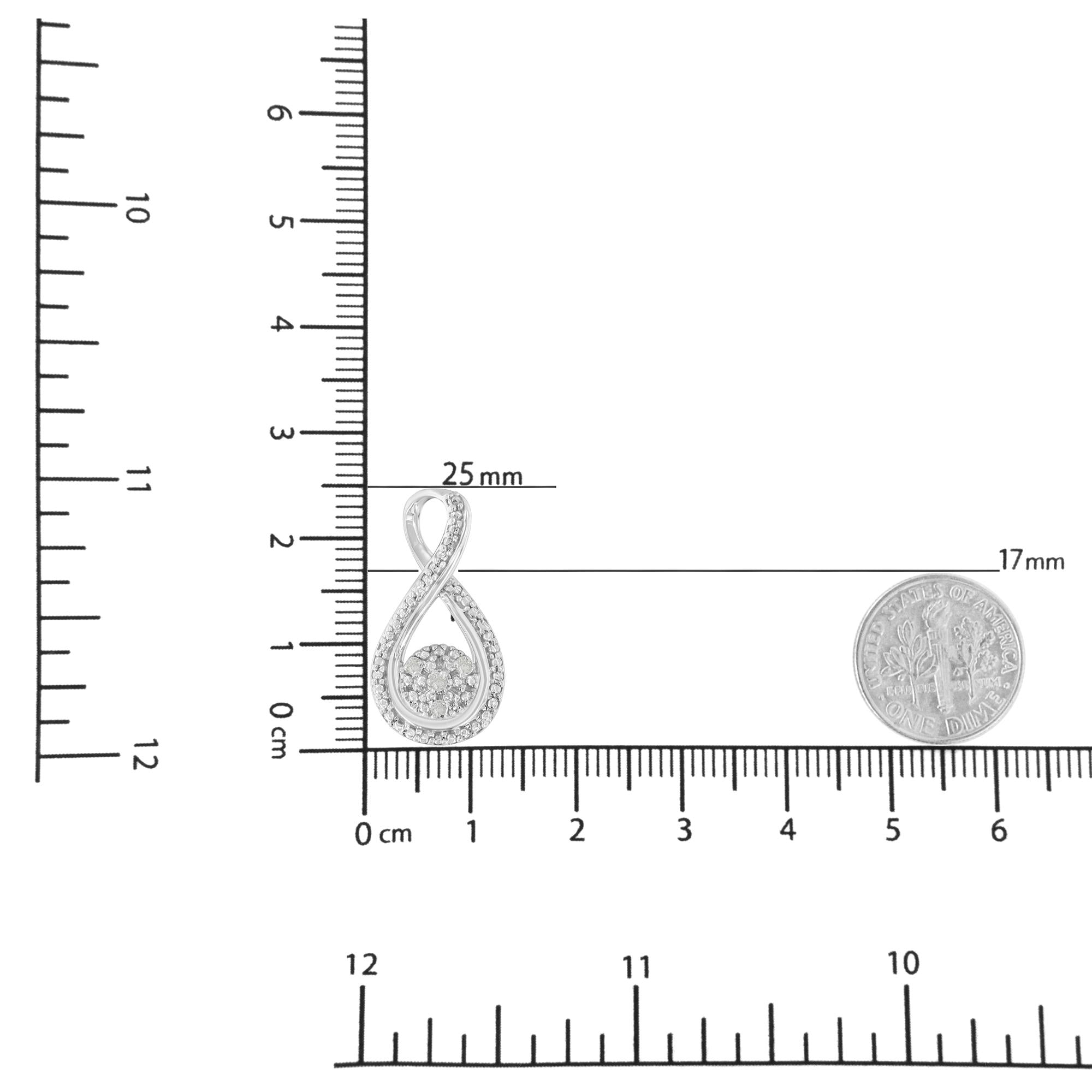 .925 Sterling Silver Diamond Accent Infinity 18" Pendant Necklace (I-J color, I2-I3 clarity)-4