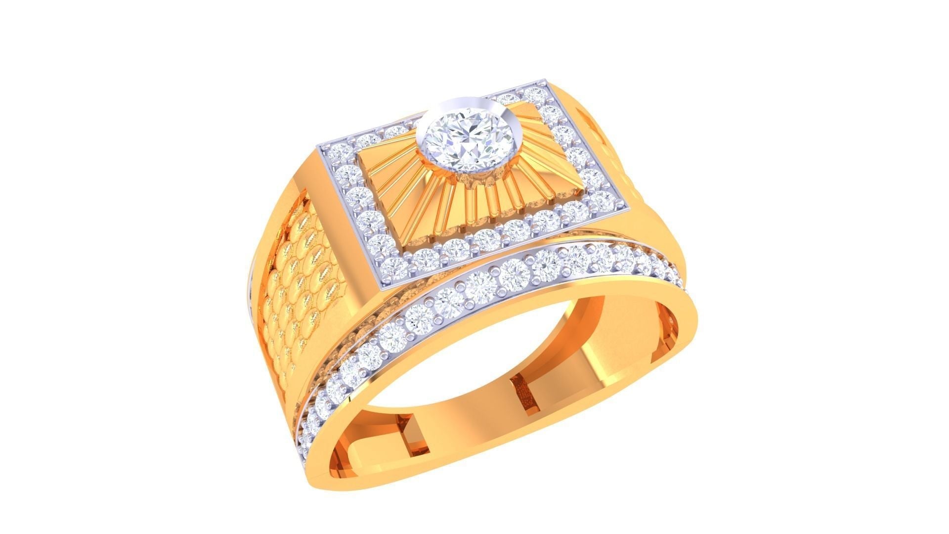 Geraldo  Solitaire Mens Ring