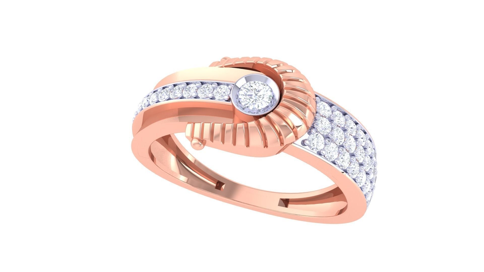 George Solitaire Mens Ring