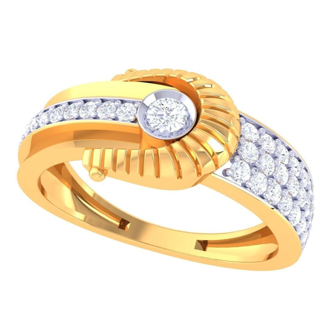 George Solitaire Mens Ring